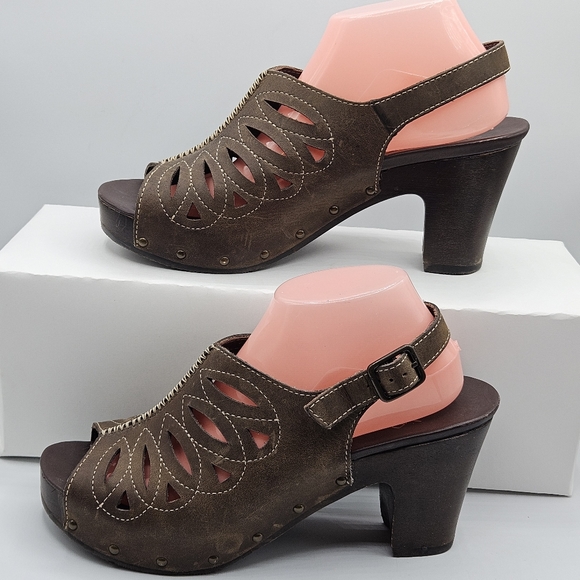 Dansko Rowena leather peep toe 3.75" heels size 41 US size 10.5/11 - Picture 3 of 16